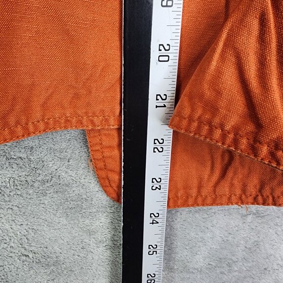 Womens Orange Multiples Linen Blend Studded Jacket Open Front 3/4 Sleeve Size M - Picture 6 of 7